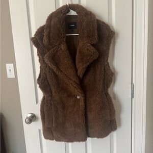 Express Brown Teddy Vest